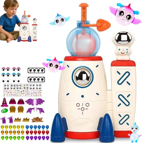170 Pcs Diy Balloon Space Rocket Kit,DIY Ballon Raumrakete Kit, Aufkleber Dekorierte Ballons Spielzeug,Make Your Own Luftballons-Nano-Klebeband-Blasen-Sets,Geschenke Für Kindergeburtstag-1set von Ohphnt