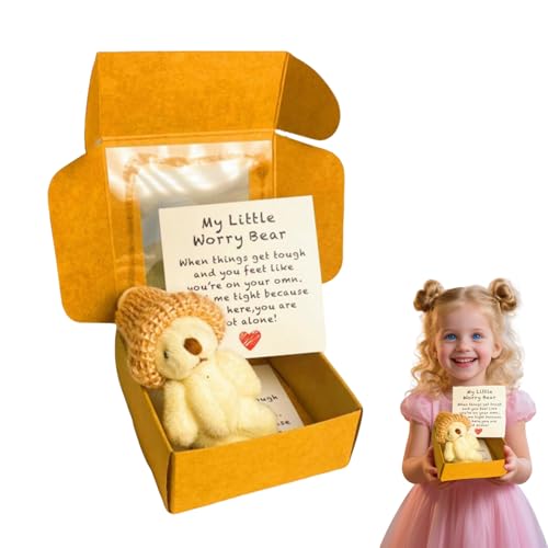 Kleiner bär in Box,Little Bear in Box,Worry Bear, Handmade Mini Plush Bear in Box with Inspirational Card, Crochet Little Bears, Hug, Positive Gifts for Graduation, Birthday, Back to School-B Kleiner bär in Box,Little Bear in Box,Worry Bear, Handmade Mini Plush Bear in Box with Inspirational Card, Crochet Little Bears, Hug, Positive Gifts for Graduation, Birthday, Back to School-B von Ohphnt