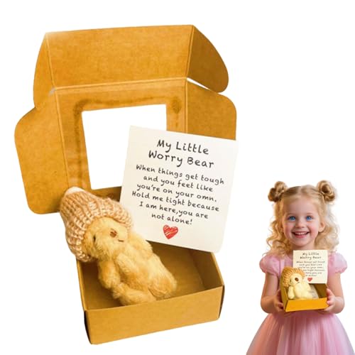 Kleiner bär in Box,Little Bear in Box,Worry Bear, Handmade Mini Plush Bear in Box with Inspirational Card, Crochet Little Bears, Hug, Positive Gifts for Graduation, Birthday, Back to School-C Kleiner bär in Box,Little Bear in Box,Worry Bear, Handmade Mini Plush Bear in Box with Inspirational Card, Crochet Little Bears, Hug, Positive Gifts for Graduation, Birthday, Back to School-C von Ohphnt