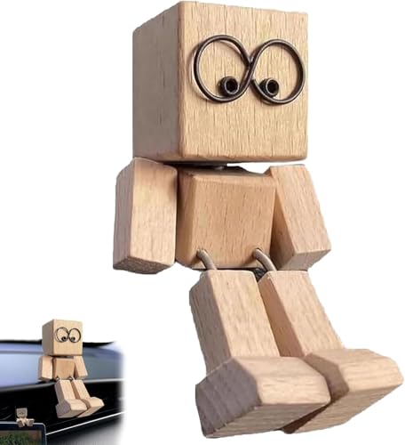 Ohphnt schüttelmännchen,schüttelmann Holz,charmante kleine holzfigur, die mit 12 magnetischen ausdrücken schwankt,schüttelmann Auto,wackelnder holzmann,lustige Wackelkopf-Auto-Armaturenbrett-Dekors-A Ohphnt schüttelmännchen,schüttelmann Holz,charmante kleine holzfigur, die mit 12 magnetischen ausdrücken schwankt,schüttelmann Auto,wackelnder holzmann,lustige Wackelkopf-Auto-Armaturenbrett-Dekors-A von Ohphnt