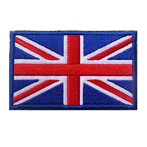 Britischer Union Jack, gestickte Applique, England-Flagge, Großbritannien, fürs Nähen auf Flecken/Risse, Union Jack, britische Flaggen-Abzeichen für einheitliche Kleidung, Jacke, Hemd Blue (Blue Edge) von Ohrong