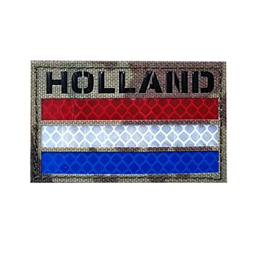 IR Niederländische Flagge Patch Niederlande Holland NLD Niederland Badge Fußballtrikot Infrarot Reflektierend Motorrad Biker Taktische Morale Multicam Armband Emblem (Camo) von Ohrong