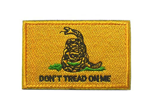 Ohrong Aufnäher "Don't Tread on Me", bestickt, taktisches Aufnäher, Armband, Emblem, Moral-Applikation (gelb) von Ohrong