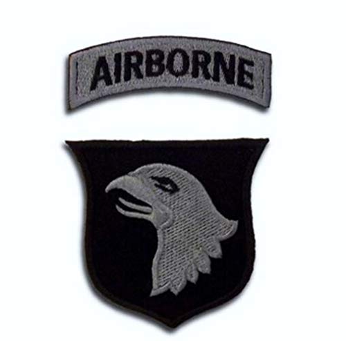 Ohrong 2 Stück bestickte taktische Aufnäher, Airborne Screaming Eagles (grau) von Ohrong