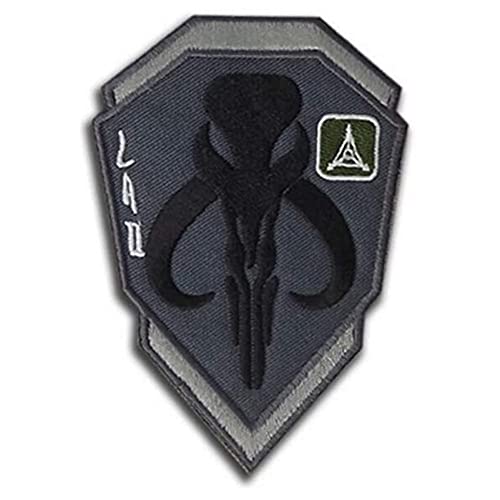 Ohrong Bounty Hunter bestickte taktische Patches Mandalorian Boba Fett Moral Badge Armband Emblem Applikation (grau) von Ohrong