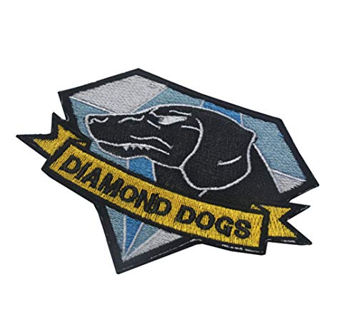 Ohrong Diamant-Hunde-Aufnäher, bestickt, taktische Moral-Aufnäher, Metallausrüstung, solides Emblem, Applikation mit Haken und Schlaufe (blau) von Ohrong