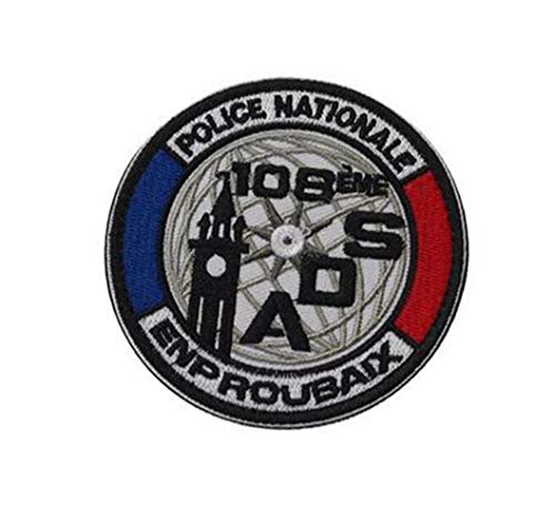 Ohrong Frankreich ADS bestickter taktischer Moral Patch Polizei Nationale ENP Roubaix Abzeichen Armband Emblem mit Klettverschluss für Militärmützen, Rucksack, Mäntel von Ohrong