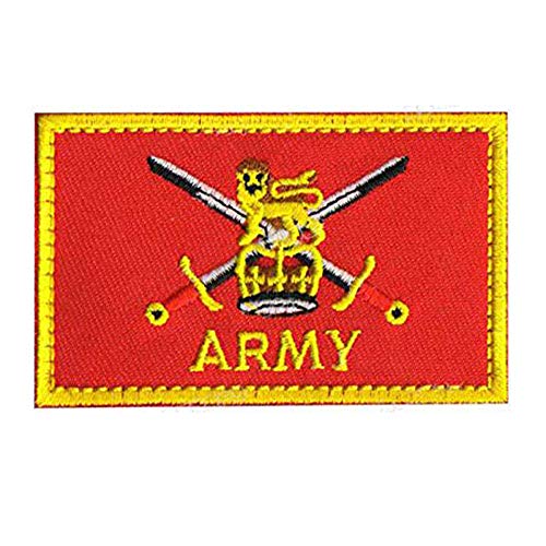 Ohrong Gestickter Aufnäher, Motiv: britische Armee, Schwertkrone, Armband, Moral, Abzeichen, Emblem, Rot von Ohrong