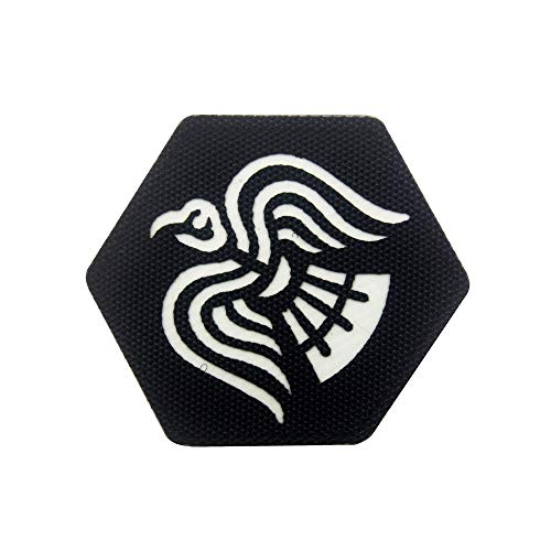Ohrong Glow Dark Tactical Patches Seltene nordische Wikinger-Raben Runen Odin God of War Morale Crow Logo Aufnäher Emblem für Weste, Hüte, Taschen von Ohrong