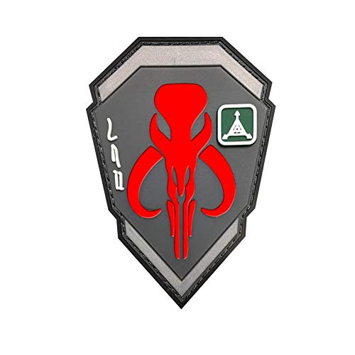 Ohrong Mandalorian Bounty Hunter Boba Fett Tactical Patches 3D PVC Gummi Morale Armband Badge Emblem Applikation mit Haken Rückseite (rot) von Ohrong
