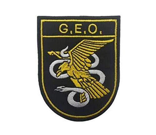 Ohrong Spain G.E.O. Special Operations Group bestickter taktischer Patch Adler Schlange Militärarmband Morale Abzeichen Emblem Applikation mit Klettverschluss von Ohrong