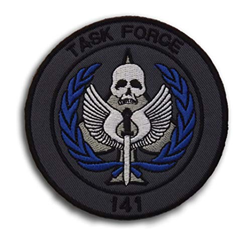 Ohrong Task Force 141 Call of Military Duty Moral bestickte taktische Patches SAS Badge Emblem Morale Applikation mit Haken und Schlaufe Backen für Militärjacken, Mützen, Rucksäcke (schwarz) von TOPPATCH