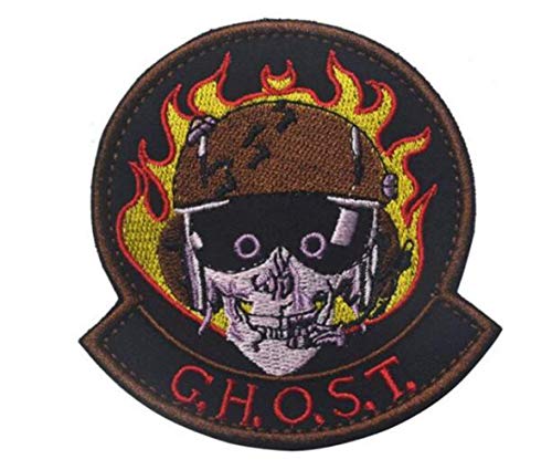 Ohrong USAF Air Force Ghost Squadron Totenkopf Helm bestickt Tactical Morale Patch Military Armband Abzeichen Emblem Applikation mit Haken & Schlaufe von Ohrong