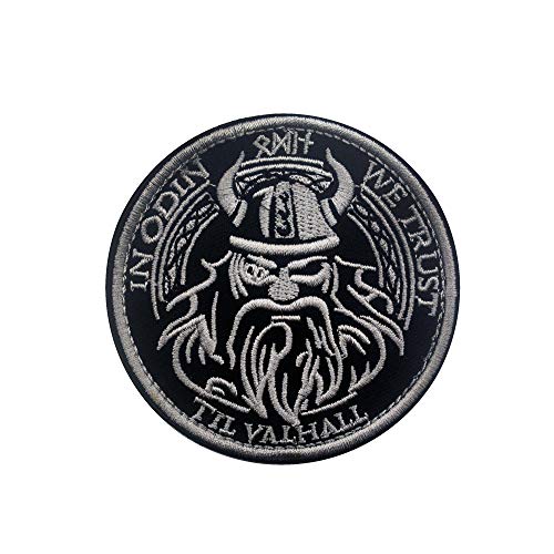 Ohrong - In Odin We Trust gestickter Aufnäher rund (weiß) von Ohrong