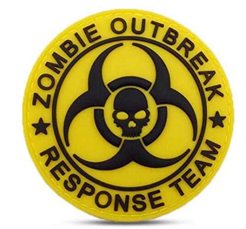 Ohrong Zombie Outbreak Response Team PVC Tactical Moral Patch 3D Military Rubber Combat Badge Armband Emblem für Taschen Caps Jacken mit Haken Rückseite (gelb) von Ohrong