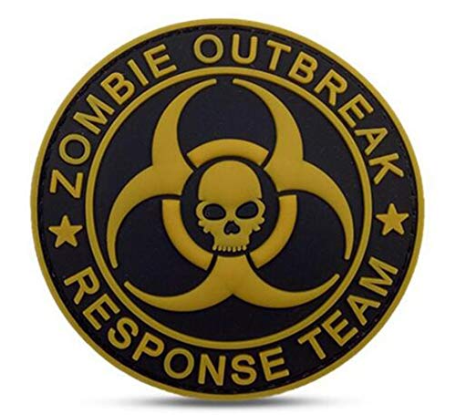 Ohrong Zombie Outbreak Response Team PVC Tactical Patch 3D Military Rubber Combat Badge Moral Armband Emblem für Taschen Caps Jacken mit Haken Rückseite (schwarz gelb) von Ohrong