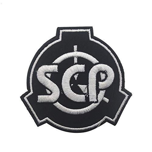 SCP Patch Special Containment Procedures Foundation Logo 3D Tactical Military Embroidered Sew on Moral Badges Armband Sticker Geschenk (schwarz) von Ohrong