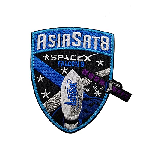 Spacex Falcon 9 Patch Space Mission Elon Musk ASIASAT 8 Logo bestickt Abzeichen Militär Jacke Weste Hut Rucksack T-Shirt Kostüm Applikationen von Ohrong