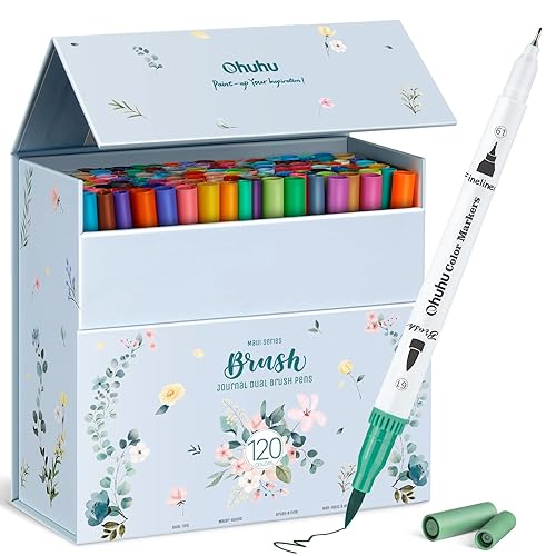 Ohuhu Maui 120 Farben Filzstifte – Dual Brush Pen Set mit Doppelspitze (Pinsel & Fineliner), wasserbasierte Stifte für Erwachsene – Ideal für Bullet Journal, Kalligraphie, Handlettering & Mandala Ohuhu Maui 120 Farben Filzstifte – Dual Brush Pen Set mit Doppelspitze (Pinsel & Fineliner), wasserbasierte Stifte für Erwachsene – Ideal für Bullet Journal, Kalligraphie, Handlettering & Mandala von Ohuhu