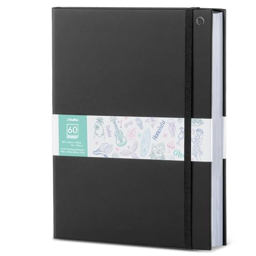 Ohuhu A4 Skizzenbuch – Doppelseitig nutzbar & durchschlagfest, 120 Seiten (60 Blatt), 150 g/m² – Säurefreies gebundenes Zeichenbuch für Alkoholmarker, Aquarell, Manga & Illustration von Ohuhu