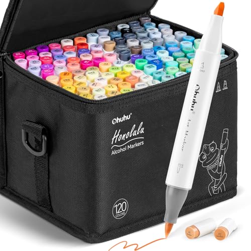 Ohuhu Marker Stifte Set, 120 Farben Pinsel Marker Stift Doppelseitige Farbspitz Chisel Alkoholmarker für Comics Manga Pinsel Tip zum Skizzieren Kalligraphieren Zeichnen, Honolulu Series Ohuhu Marker Stifte Set, 120 Farben Pinsel Marker Stift Doppelseitige Farbspitz Chisel Alkoholmarker für Comics Manga Pinsel Tip zum Skizzieren Kalligraphieren Zeichnen, Honolulu Series von Ohuhu