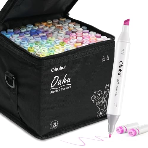 Ohuhu Marker Stifte Set, 120 Farben Stifte Set Permanent Marker Pen Meißel & Feine Verdoppelt Spitzt Kunst Sketch Twin Marker Stifte mit Tragetasche für Malerei Coloring Ohuhu Marker Stifte Set, 120 Farben Stifte Set Permanent Marker Pen Meißel & Feine Verdoppelt Spitzt Kunst Sketch Twin Marker Stifte mit Tragetasche für Malerei Coloring von Ohuhu