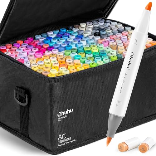 Ohuhu Marker Stifte Set, 216 Pinsel Marker Stift Doppelseitige Farbspitz Chisel Alkoholmarker für Comics Manga Pinsel Tip zum Skizzieren Kalligraphieren Zeichnen, Honolulu Series Ohuhu Marker Stifte Set, 216 Pinsel Marker Stift Doppelseitige Farbspitz Chisel Alkoholmarker für Comics Manga Pinsel Tip zum Skizzieren Kalligraphieren Zeichnen, Honolulu Series von Ohuhu