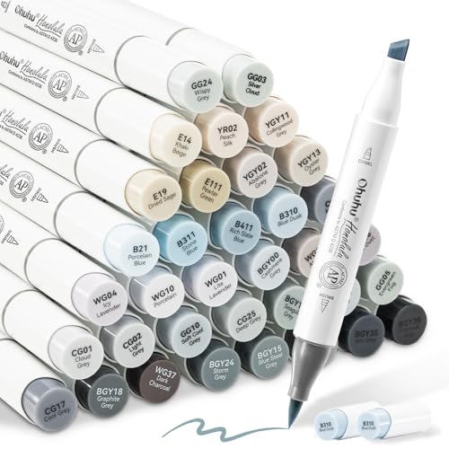 Ohuhu Marker Stifte Set, Greytone Pinsel Marker Stift Doppelseitige Farbspitz Chisel Alkoholmarker für Comics Manga Pinsel Tip zum Skizzieren Kalligraphieren Zeichnen, Honolulu Series Ohuhu Marker Stifte Set, Greytone Pinsel Marker Stift Doppelseitige Farbspitz Chisel Alkoholmarker für Comics Manga Pinsel Tip zum Skizzieren Kalligraphieren Zeichnen, Honolulu Series von Ohuhu