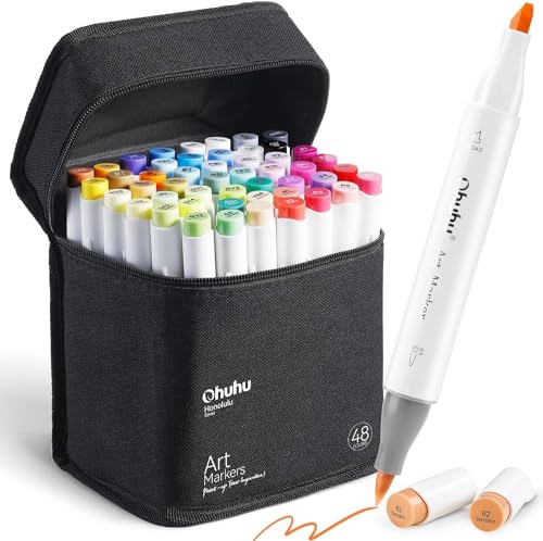 Ohuhu Marker Stifte Set, Pinsel Marker Stift mit 48 Farben Doppelseitige Farbspitz Chisel Brush Alkoholmarker für Comics Manga Pinsel Tip zum Skizzieren Kalligraphieren Zeichnen Ohuhu Marker Stifte Set, Pinsel Marker Stift mit 48 Farben Doppelseitige Farbspitz Chisel Brush Alkoholmarker für Comics Manga Pinsel Tip zum Skizzieren Kalligraphieren Zeichnen von Ohuhu