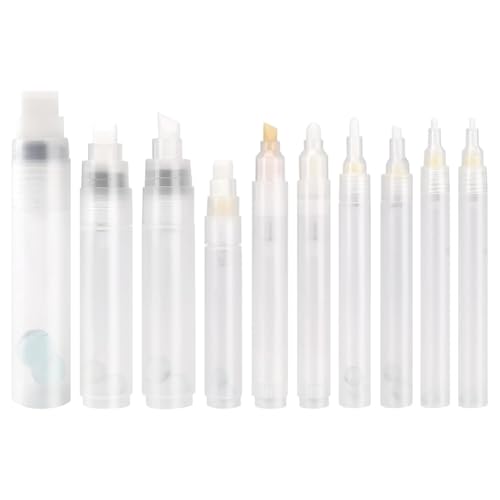 Ohulelks 10 Stück Nachfüllbare Marker Clear Paint Pens Leer für Öl, Wasser, Aquarellmalerei, Kritzeleien, Papierzeichnung Barrels Tube Pen Ohulelks 10 Stück Nachfüllbare Marker Clear Paint Pens Leer für Öl, Wasser, Aquarellmalerei, Kritzeleien, Papierzeichnung Barrels Tube Pen von Ohulelks