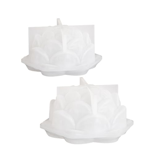 Ohulelks 4-Teiliges 3D-Set mit Großen Lotusblüten, Silikon-Kerzenformen zum Selbermachen, Handgefertigte Blumen-Aromatherapie, Gips-Harz-Seifenherstellungszubehör von Ohulelks