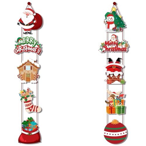 Ohulelks Frohe Weihnachten, Hängendes Türbanner mit Weihnachtsmann-Paar, Weihnachtsdekoration für Zuhause und Weihnachten von Ohulelks