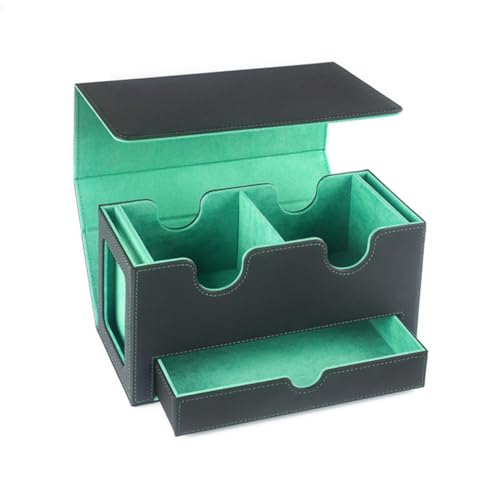 Ohulelks Tragbare Aufbewahrungsbox für Spielkarten mit Magnetverschluss, Schubladen-Aufbewahrungsbox mit Sichtfenster, Kartenhalter für Spielkarten, Grün Ohulelks Tragbare Aufbewahrungsbox für Spielkarten mit Magnetverschluss, Schubladen-Aufbewahrungsbox mit Sichtfenster, Kartenhalter für Spielkarten, Grün von Ohulelks