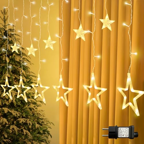 Oiamker LED Lichterkette Sterne, 2.3m Weihnachtslichter Sternenvorhang, 12 Sterne 138 LEDs Lichtervorhang mit 8 Modi Für Schlafzimmer, Wohnräume, Weihnachten Oiamker LED Lichterkette Sterne, 2.3m Weihnachtslichter Sternenvorhang, 12 Sterne 138 LEDs Lichtervorhang mit 8 Modi Für Schlafzimmer, Wohnräume, Weihnachten von Oiamker