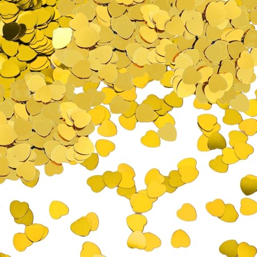 Oiieco 4 Stück Gold Herz Konfetti Tisch Streufolie Glitzer Metallic Konfetti für Hochzeit Tischdekorationen Party Verlobung Jahrestag Brautdusche Valentinstag Geburtstag von Oiieco