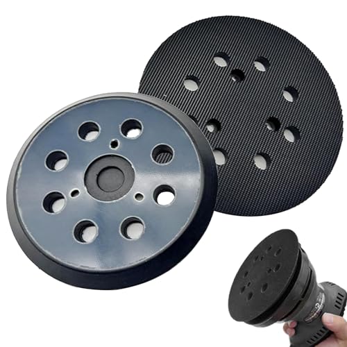 Oiieco 2 Stück 125mm Schleifer Ersatzpad, 8 Loch Exzenterschleifer Schleifteller, Rrundes Haken Pad Schleifpad Kompatibel mit Makita BO5041, BO5040, BO5031, BO5030 von Oiieco