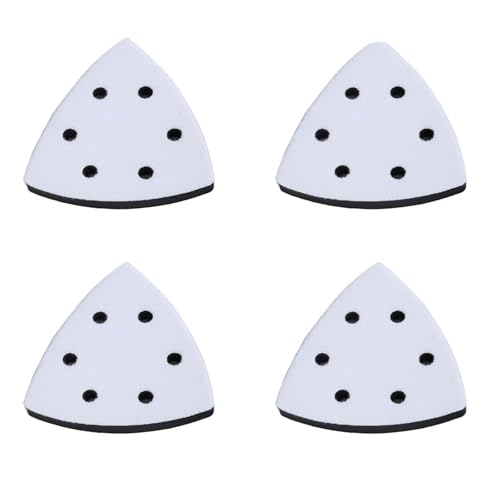 Oiieco Dreieck-Schleifpads, 93 x 93 x 93 mm, Klett-Schleifpads mit 6 Löchern, Klett-Schleifpads, Ersatz für Handflächen- und Schwingschleifer, 4 Stück von Oiieco