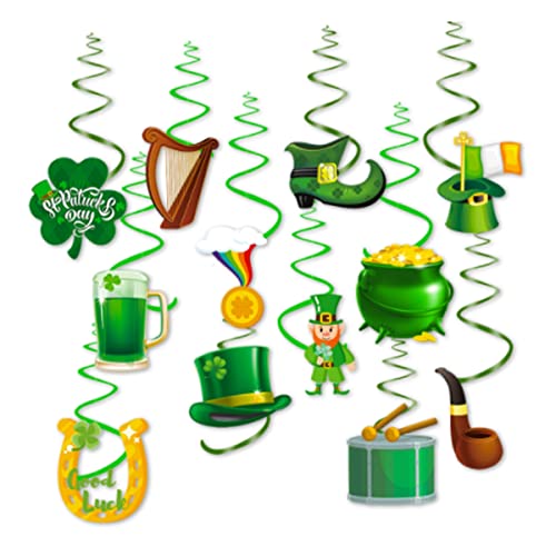 Oikabio St. Patrick's Day Dekoration, Themenparty, Spirale zum Aufhängen, Spirale, Flagge, Requisiten, Partyzubehör von Oikabio
