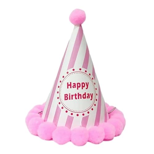 Hut für Geburtstagsfeiern für Erwachsene, Kinder, Jungen und Mädchen, Pelzkugeln, 3D, Dekoration, Party, Geburtstag, Hut, Krone, Partyzubehör für Kinder, Kugeln aus Hut für Geburtstagsfeiern für Erwachsene, Kinder, Jungen und Mädchen, Pelzkugeln, 3D, Dekoration, Party, Geburtstag, Hut, Krone, Partyzubehör für Kinder, Kugeln aus von Oilmal