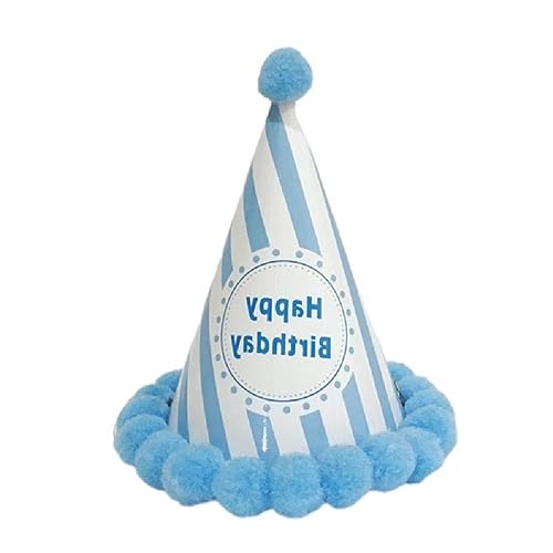 Hut für Geburtstagsfeiern für Erwachsene, Kinder, Jungen und Mädchen, Pelzkugeln, 3D, Dekoration, Party, Geburtstag, Hut, Krone, Partyzubehör für Kinder, Kugeln aus Hut für Geburtstagsfeiern für Erwachsene, Kinder, Jungen und Mädchen, Pelzkugeln, 3D, Dekoration, Party, Geburtstag, Hut, Krone, Partyzubehör für Kinder, Kugeln aus von Oilmal