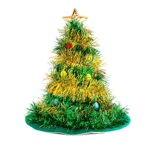 Lametta-Weihnachtsmannmütze für Erwachsene, wasserdicht, traditionelle Farbe, Weihnachtsmannmütze für Teenager, Neujahrsgeschenke, Weihnachtsbaummütze, Lametta, Weihnachtsbaumhut für Erwachsene, von Oilmal
