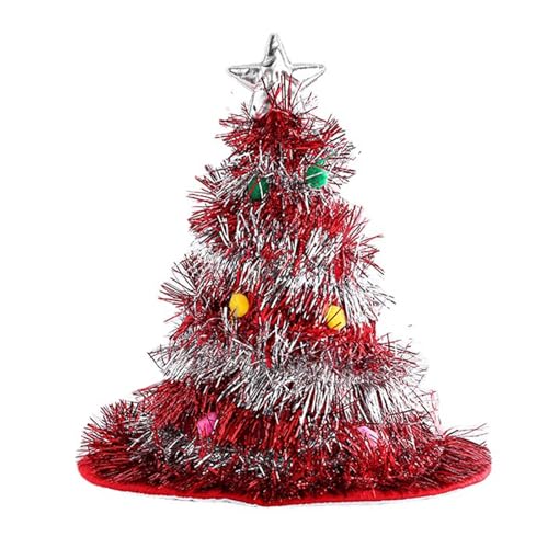 Lametta-Weihnachtsmannmütze für Erwachsene, wasserdicht, traditionelle Farbe, Weihnachtsmannmütze für Teenager, Neujahrsgeschenke, Weihnachtsbaummütze, Lametta, Weihnachtsbaumhut für Erwachsene, von Oilmal