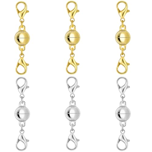 925 Silber Doppel-Karabiner-Magnetverschlüsse (6 Stück | Gold Silber) von Oilzorr