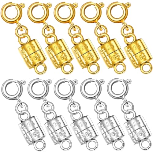 Magnetische Halskettenverschlüsse aus 925er Silber, magnetische Halskettenverschlüsse und Verschlüsse für Armband-Halskettenverlängerung, 2 Stück - 10 Stück Perlenkrallenverschluss für Halskette Magnetische Halskettenverschlüsse aus 925er Silber, magnetische Halskettenverschlüsse und Verschlüsse für Armband-Halskettenverlängerung, 2 Stück - 10 Stück Perlenkrallenverschluss für Halskette von Oilzorr
