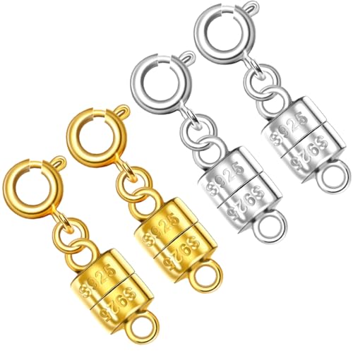Magnetische Halskettenverschlüsse aus 925er Silber, magnetische Halskettenverschlüsse und Verschlüsse für Armband-Halskettenverlängerung, 2 Stück - 10 Stück Perlenkrallenverschluss für Halskette Magnetische Halskettenverschlüsse aus 925er Silber, magnetische Halskettenverschlüsse und Verschlüsse für Armband-Halskettenverlängerung, 2 Stück - 10 Stück Perlenkrallenverschluss für Halskette von Oilzorr