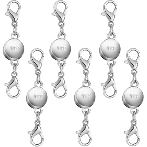 Magnetische Halskettenverschlüsse aus 925er Silber und Gold, runde Halskettenverschlüsse für Schmuckherstellung, magnetische Halskettenverschlüsse und Verlängerungen, für Armband, Halskette und Magnetische Halskettenverschlüsse aus 925er Silber und Gold, runde Halskettenverschlüsse für Schmuckherstellung, magnetische Halskettenverschlüsse und Verlängerungen, für Armband, Halskette und von Oilzorr