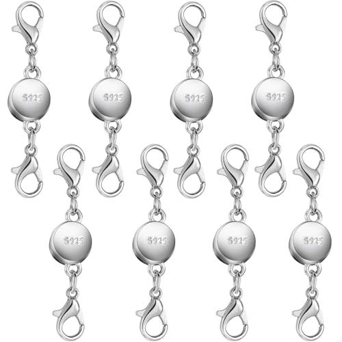 Magnetische Halskettenverschlüsse aus 925er Silber und Gold, runde Halskettenverschlüsse für Schmuckherstellung, magnetische Halskettenverschlüsse und Verlängerungen, für Armband, Halskette und Magnetische Halskettenverschlüsse aus 925er Silber und Gold, runde Halskettenverschlüsse für Schmuckherstellung, magnetische Halskettenverschlüsse und Verlängerungen, für Armband, Halskette und von Oilzorr