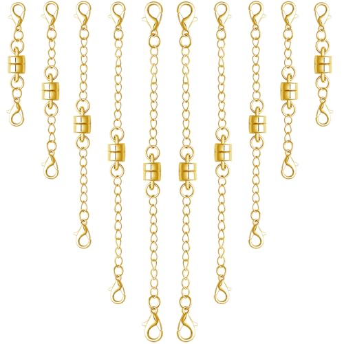 Magnetische Halskettenverschlüsse mit Verlängerungen, Gold und Silber, 8/10 Stück (10 Gold) von Oilzorr