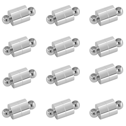 Magnetische Halskettenverschlüsse und Verschlüsse, Magnetverschlüsse für Schmuckherstellung, 925er Silber, 20 Stück (12 Stück Silber) von Oilzorr