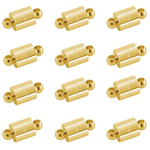 Magnetische Halskettenverschlüsse und Verschlüsse, Magnetverschlüsse für Schmuckherstellung, 925er Silber, 20 Stück für Halsketten und Armbänder (12 Stück Gold) von Oilzorr